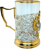 Подстаканник с серебрением, золочением, эмалью «СВР»