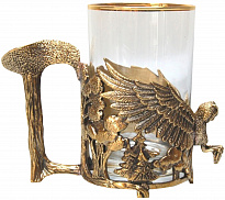 Подстаканник из латуни в подарок «Сова»