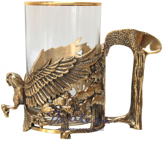 Подстаканник из латуни в подарок «Сова»