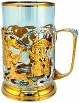 Подстаканник с серебрением и золочением «Тройка»