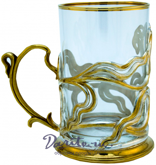 Подстаканник с золочением и серебрением «Тюльпан»