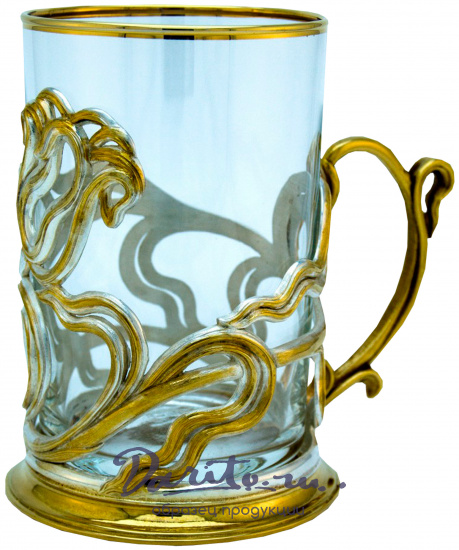 Подстаканник с золочением и серебрением «Тюльпан»