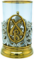 Подстаканник с золочением и серебрением «Христос Воскрес»