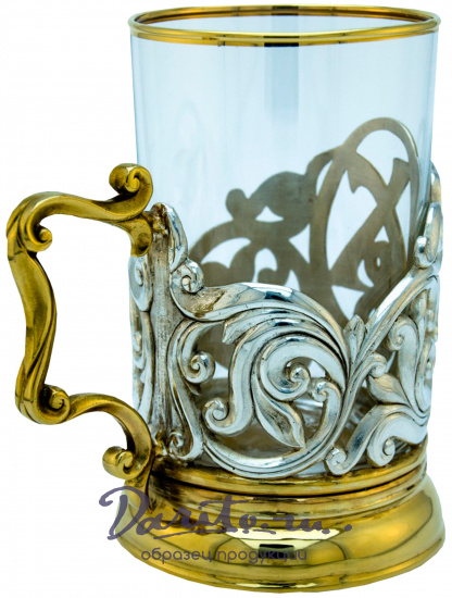 Подстаканник с золочением и серебрением «Христос Воскрес»