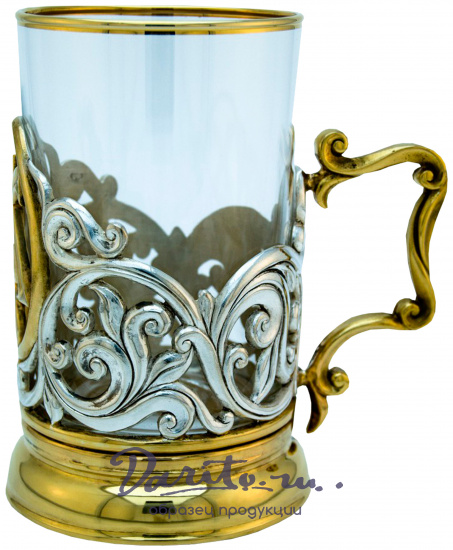 Подстаканник с золочением и серебрением «Христос Воскрес»