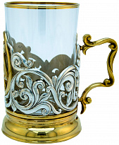 Подстаканник с золочением и серебрением «Христос Воскрес»