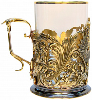 Подстаканник из латуни с эмалью «Герб орнаментальный»