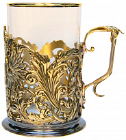 Подстаканник из латуни с эмалью «Герб орнаментальный»