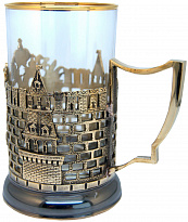 Подстаканник из латуни «Герб РФ с покрытием эмалью»