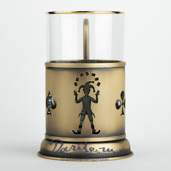 Подстаканник из латуни «Игральные карты»