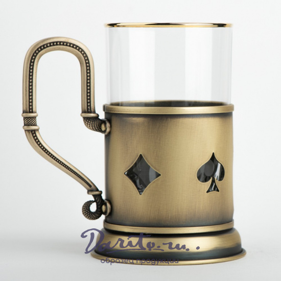 Подстаканник из латуни «Игральные карты»