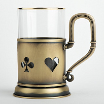 Подстаканник из латуни «Игральные карты»