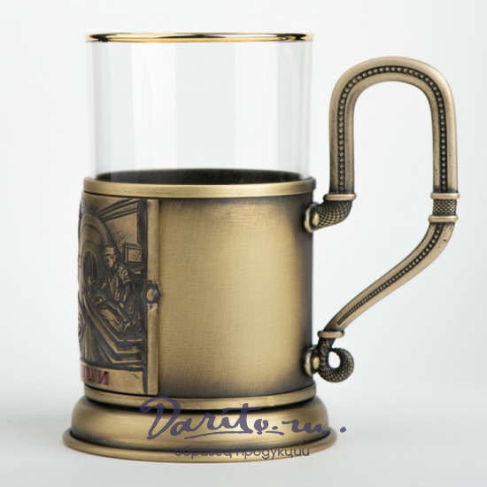 Подстаканник из латуни с эмалью «Медицина»