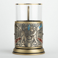 Подстаканник из латуни с эмалью «Нефть и газ»