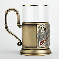 Подстаканник из латуни с эмалью «Нефть и газ»