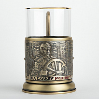 Подстаканник из латуни с эмалью «Нефть»