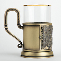 Подстаканник из латуни с эмалью «Нефть»