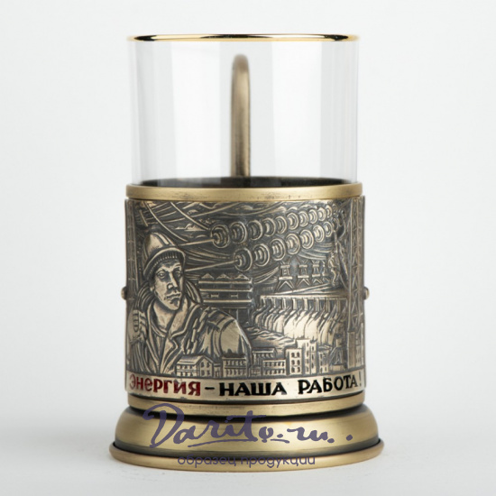 Подстаканник из латуни с эмалью «Энергетика»