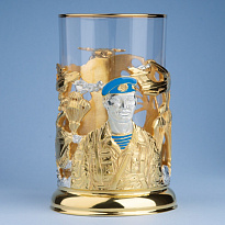 Подстаканник с золочением и серебрением «ВДВ»