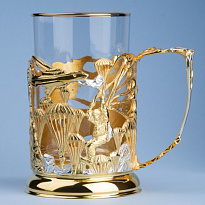 Подстаканник с золочением и серебрением «ВДВ»