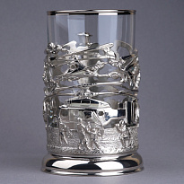 Подстаканник из латуни с никелированием «Вертолеты»