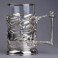 Подстаканник из латуни с никелированием «Вертолеты»