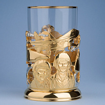 Подстаканник с золочением и эмалью «ВКС»