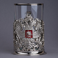 Подстаканник с никелированием «Герб орнаментальный»