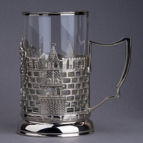 Подстаканник с никелированием и эмалью «Герб РФ»