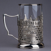 Подстаканник с никелированием и эмалью «Герб РФ»