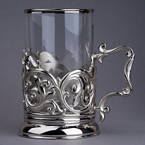 Подстаканник с эмалью и никелированием «КГБ»