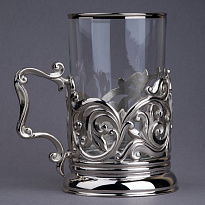 Подстаканник с эмалью и никелированием «КГБ»