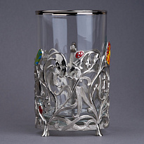 Подстаканник с эмалью и никелированием «Колокольчики»