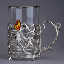 Подстаканник с эмалью и никелированием «Колокольчики»