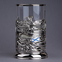 Подстаканник с никелированием и эмалью «Морфлот»