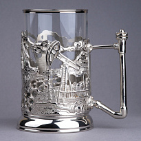 Подстаканник из латуни с никелированием «Нефть»