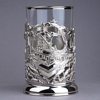 Подстаканник из латуни с никелированием «Нефть»