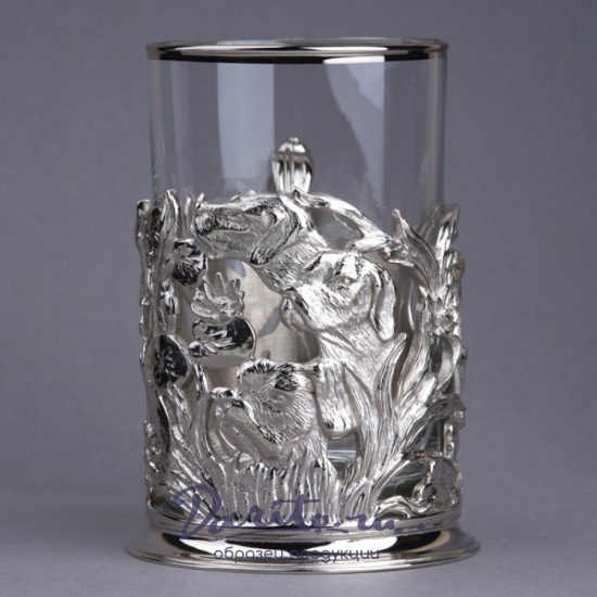 Подстаканник с никелированием «Охота в камышах»