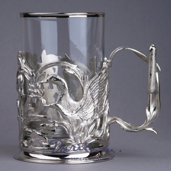 Подстаканник с никелированием «Охота в камышах»