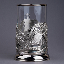 Подстаканник с никелированием «Охота на кабана»