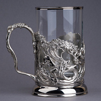 Подстаканник с никелированием «Охота на кабана»