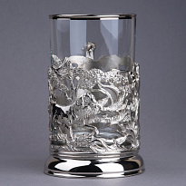 Подстаканник с никелированием «Охота на уток»