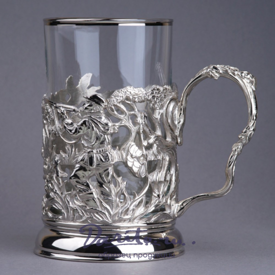 Подстаканник с никелированием «Охота на уток»