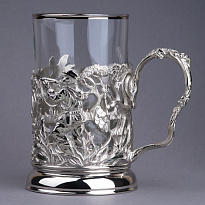 Подстаканник с никелированием «Охота на уток»