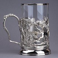 Подстаканник с никелированием «Охота на уток»