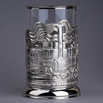 Подстаканник из латуни с никелированием «Паровозы»