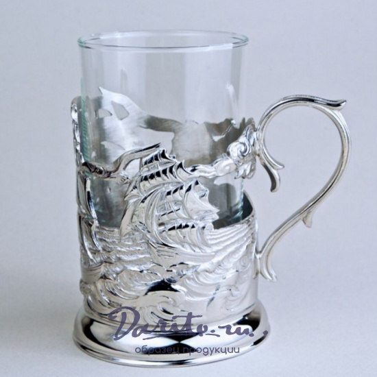 Подстаканник из латуни с никелированием «Парусник»