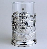 Подстаканник из латуни с никелированием «Парусник»