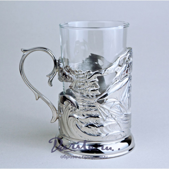 Подстаканник из латуни с никелированием «Парусник»