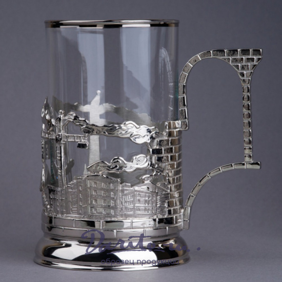 Подстаканник из латуни с никелированием «Строители»